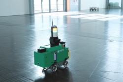 Robot “August” marking the exhibition halls at K 2025; copyright: August