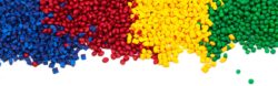 Coloured plastic granules as raw materials for different types of thermoplastics
